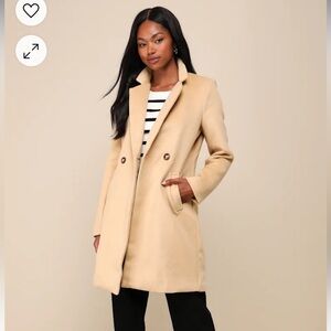 Harriet Long Double-Breasted Tan Coat XL